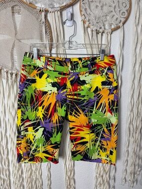 Loudmouth Golf "Splatterific" Print Golf Shorts Size US4